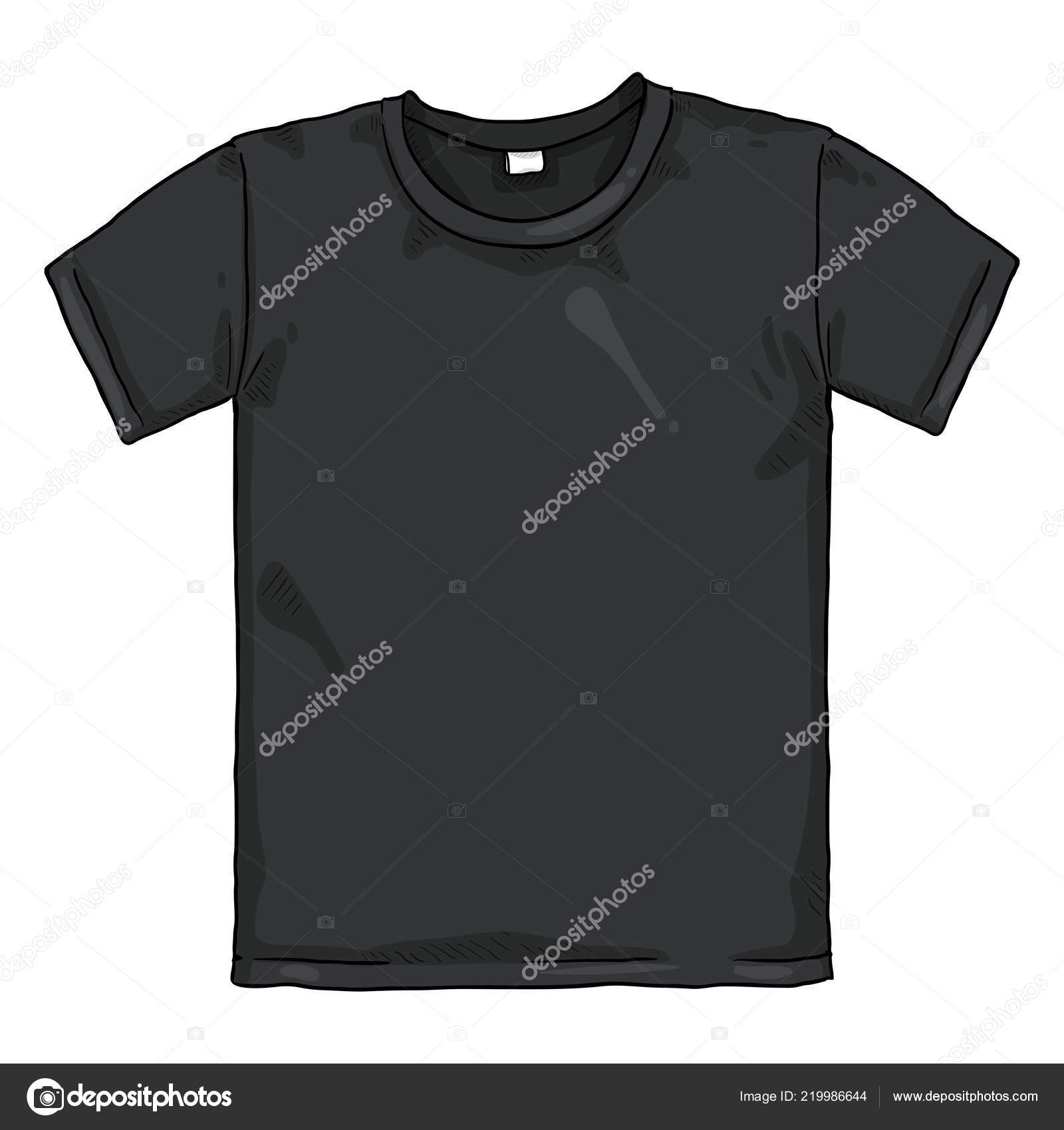 Vector Cartoon Illustration Black T-shirt