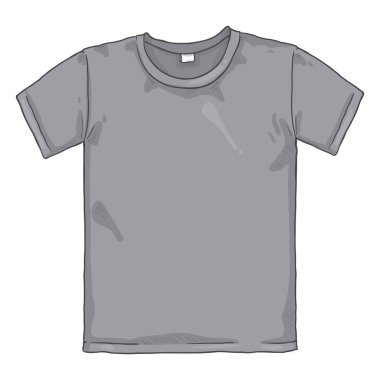Vektör karikatür çizim - ışık gri T-shirt