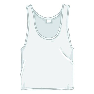 Vektör karikatür çizim - beyaz iç çamaşırı Singlet