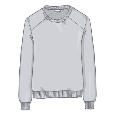 Vektör karikatür çizim - ışık gri Sweatshirt