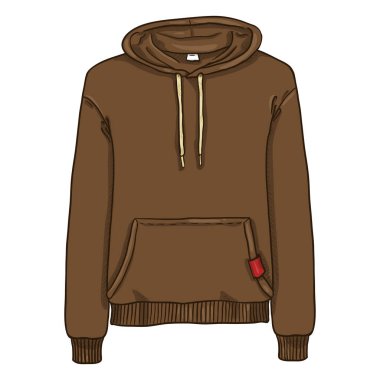 Çizgi film illüstrasyon vektör - Kapüşonlu Sweatshirt kahverengi