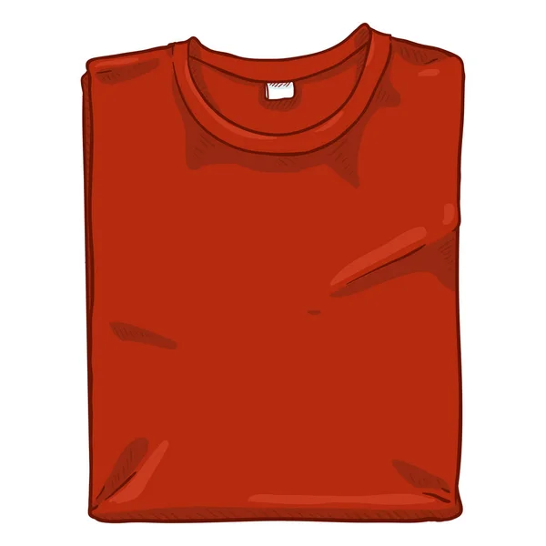 Vector Cartoon Illustration Shirt Rossa Piegata — Vettoriale Stock