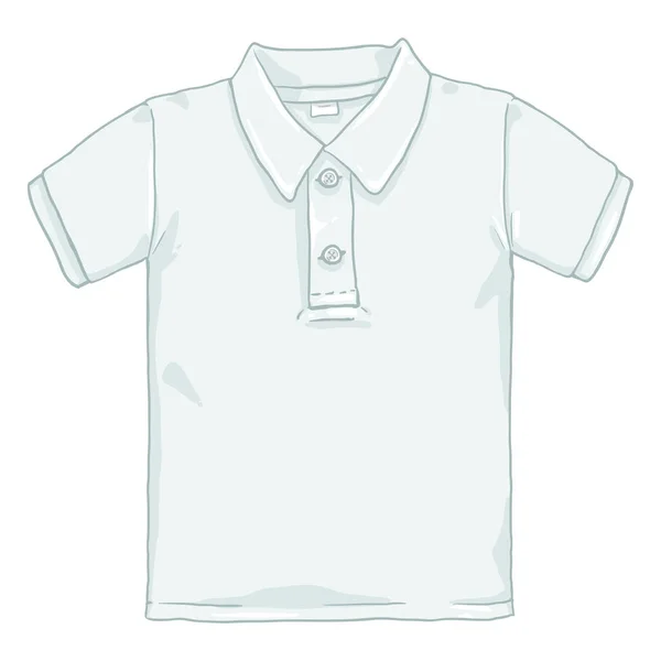 Ilustração Dos Desenhos Animados Vetor Camisa Polo Branco —  Vetores de Stock