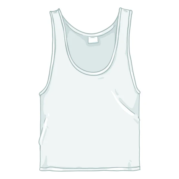 Vector Cartoon Illustration Biancheria Intima Bianca Singlet — Vettoriale Stock