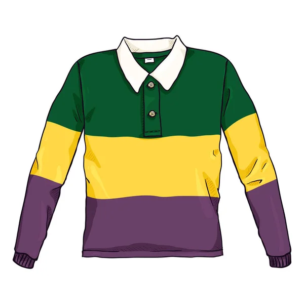 Illustrazione Del Colore Del Fumetto Vettoriale Camicia Rugby Multicolore — Vettoriale Stock
