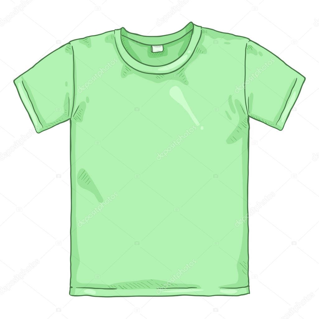 Vector Cartoon Illustration - Light Green T-shirt