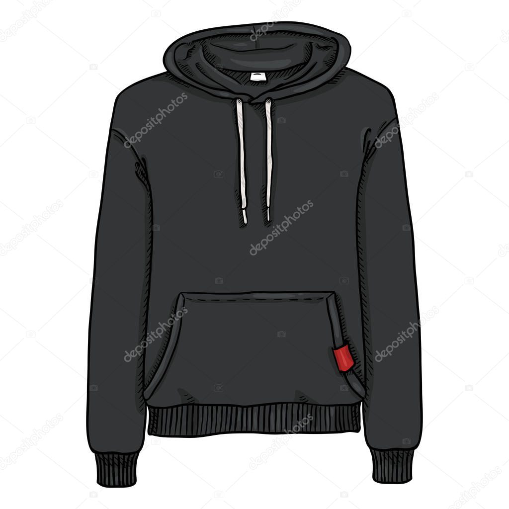 Vector Ilustracion Dibujos Animados Sudadera Con Capucha Negro Vector de stock por nikiteev 219987062