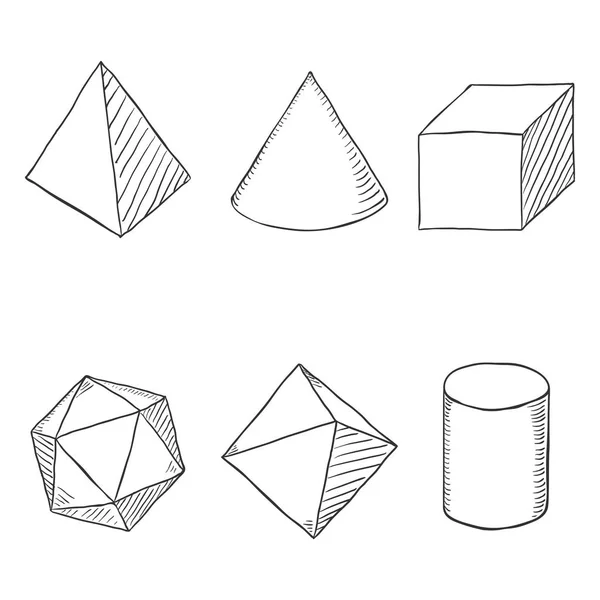 Conjunto Vectorial Formas Geometría Boceto Dibujado Mano — Archivo Imágenes Vectoriales