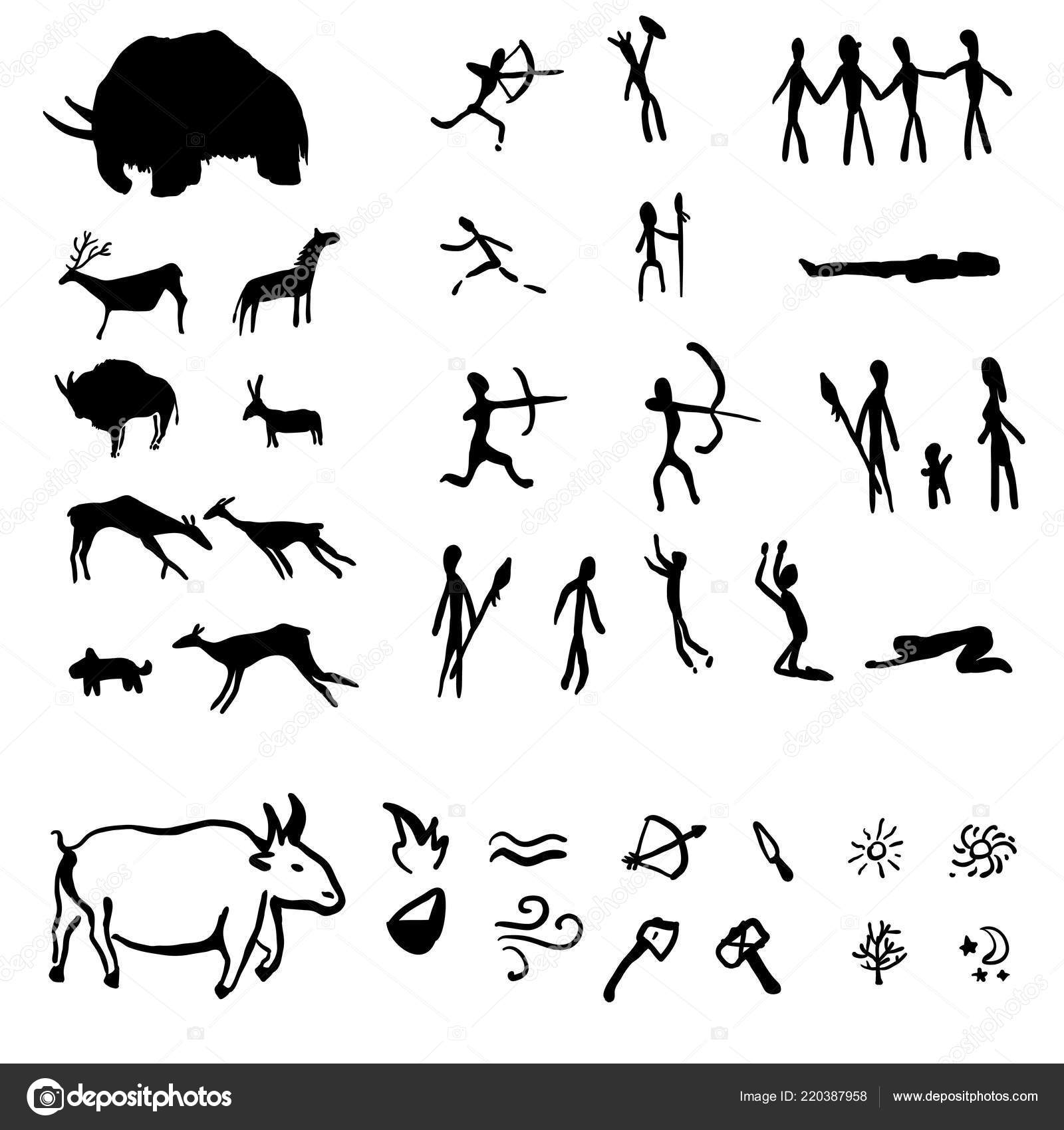 Cave drawings Vector Art Stock Images | Depositphotos