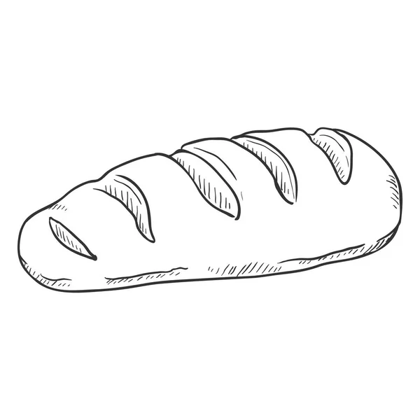 Vector Sketch Illustration Long Loaf Dalam Bahasa Inggris Baguette Kecil - Stok Vektor