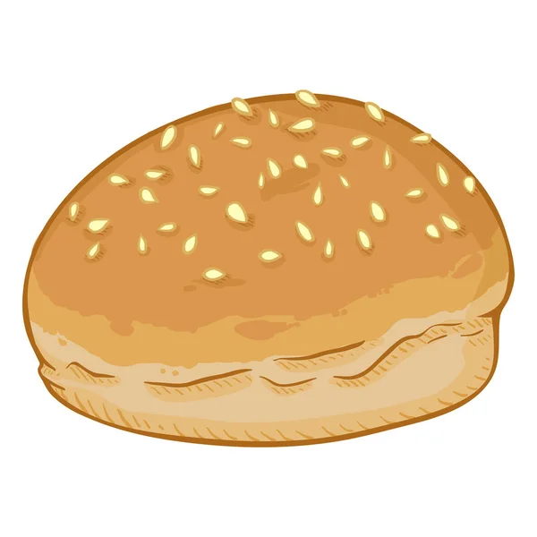 Vektor Cartoon Illustration Weizenbrötchen Mit Sesam — Stockvektor