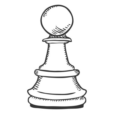 Vektör kroki çizim - satranç piyon şekil