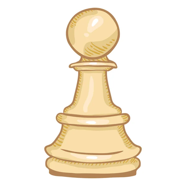 Векторная Карикатура Шахматная Фигура Белого Цвета — стоковый вектор
