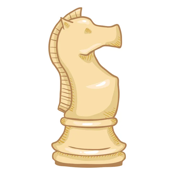 Ilustrație Desene Animate Vector White Knight Chess Figure — Vector de stoc