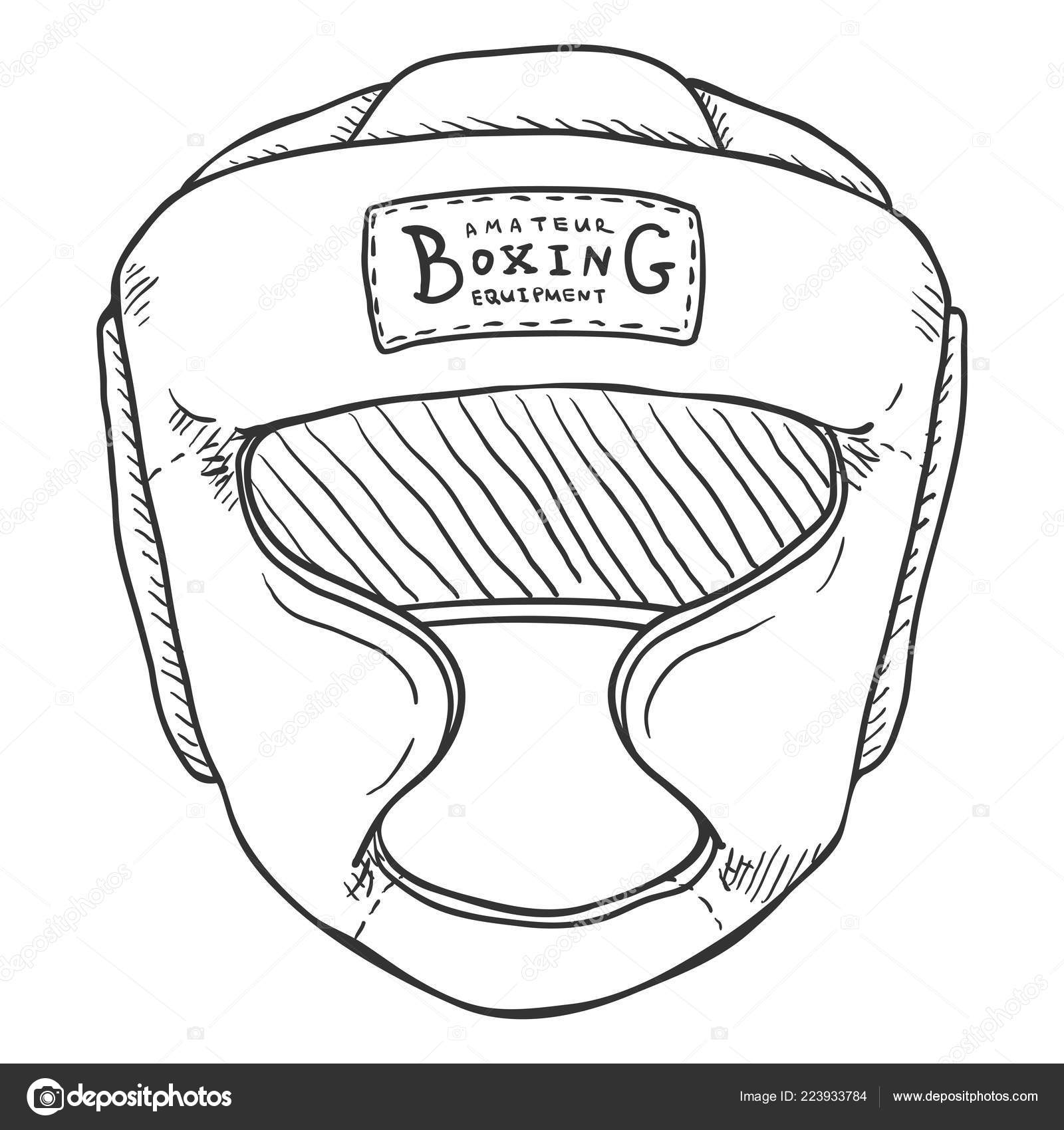 Vector Sketch Boxing Training Helmet Stock Vector by ©nikiteev