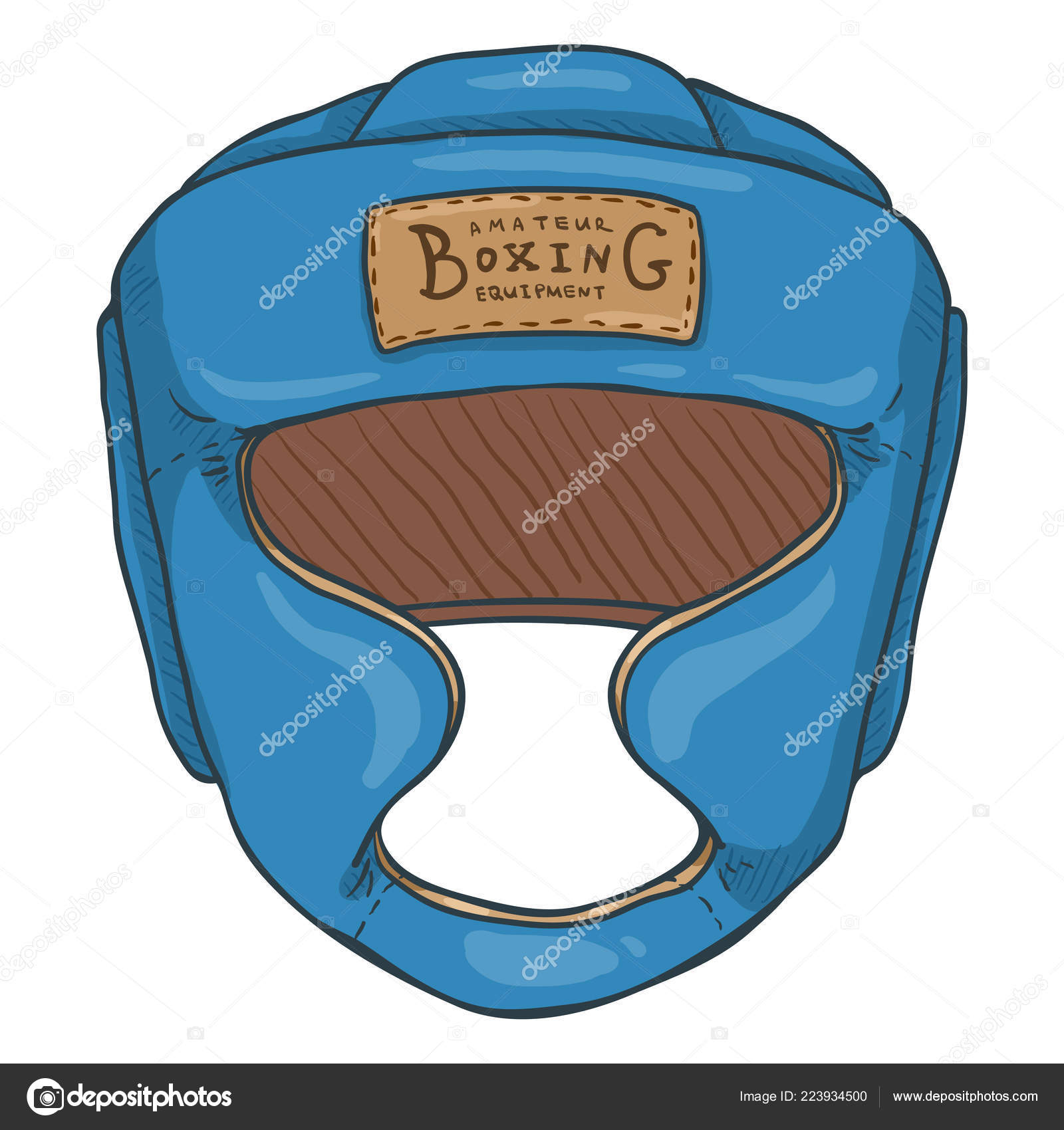 Vector Cartoon Blue Boxing Training Helmet Stock Vector by