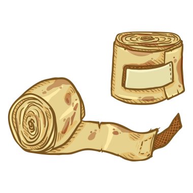 Vektör çizgi film eski haddelenmiş boks bandajlar bilek kaydırma için