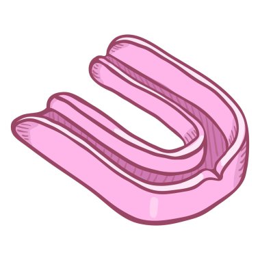 Vector Cartoon Pink Mouth Guard for Boxing or Mixed Martial Arts clipart