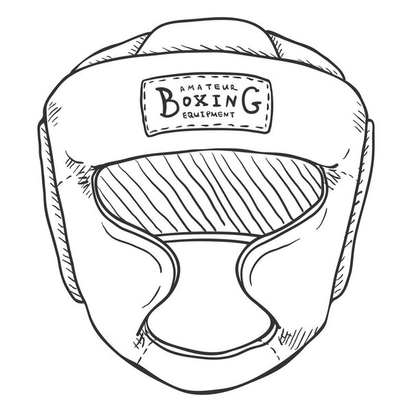 Vector Sketch Boxing Training Helmet