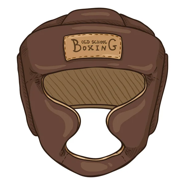 Vector Cartoon Brown Boxing Training Helmet — Stock Vector