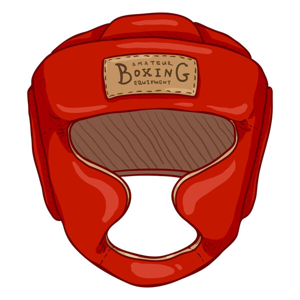 Vector Cartoon Red Boxing Training Helmet