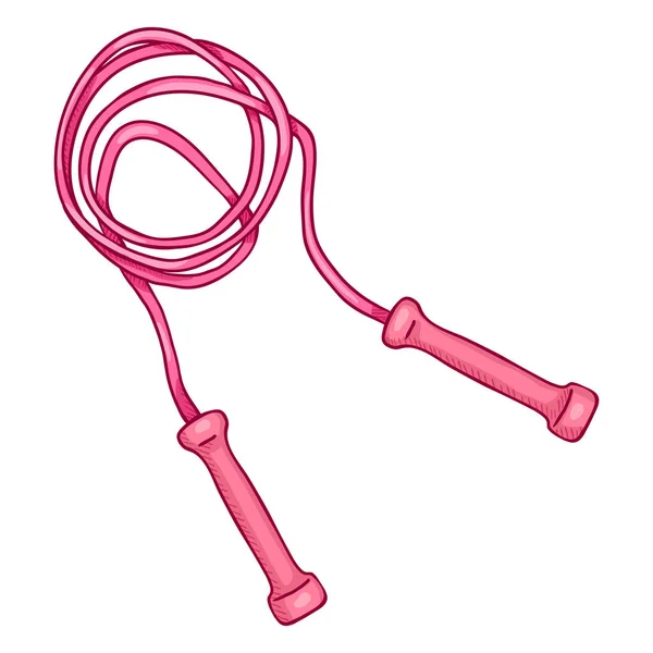 Vector Dibujos Animados Rosa Saltar Cuerda — Vector de stock