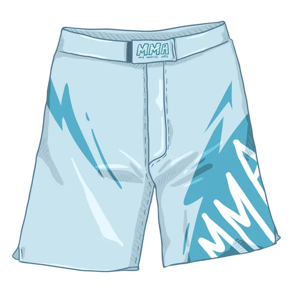 Pantalones Cortos Largos Vector Cartoon Blue Mma — Vector de stock