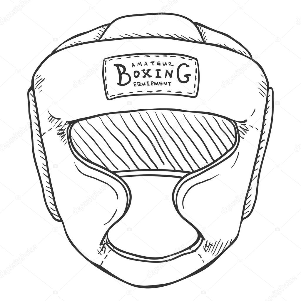 Vector Sketch Boxing Training Helmet