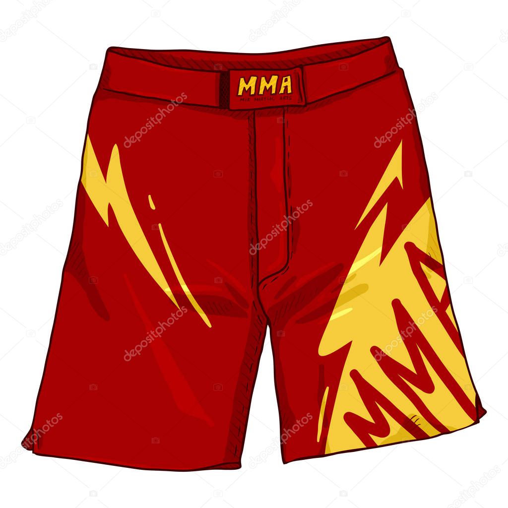 Vector Cartoon Red MMA Long Shorts
