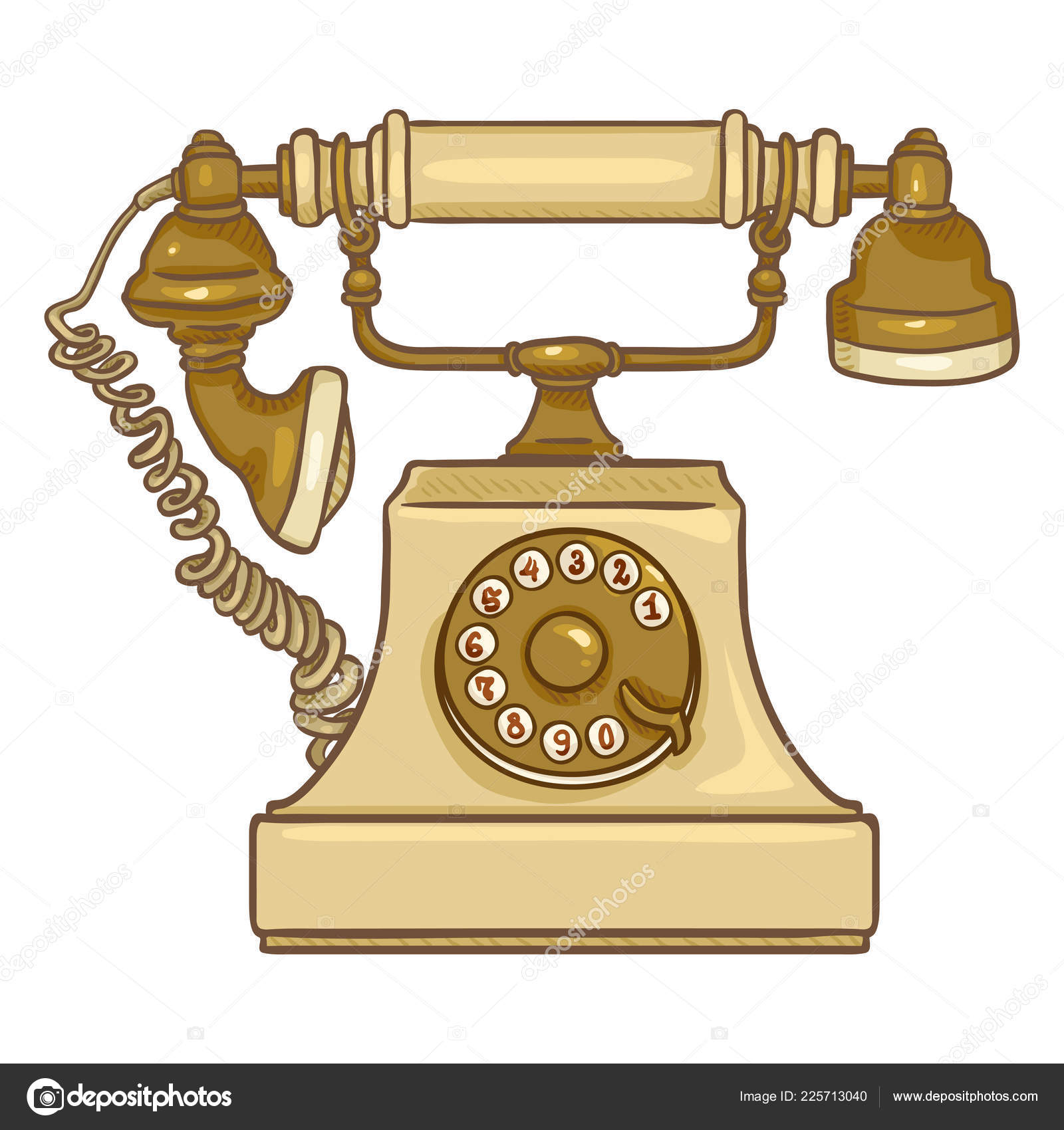 Cartoon Beige Old Vintage Telephone Isolated White Background Vector Image By C Nikiteev Vector Stock Cartoon Beige Old Vintage Telephone Isolated White Background Vector Image By C Nikiteev Vector Stock