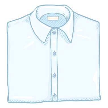 Çizgi film katlanmış beyaz klasik beyaz arka plan üzerinde izole gömlek