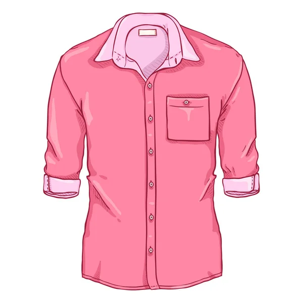 Camisa Casual Rosa Dos Desenhos Animados Com Mangas Enroladas Isoladas —  Vetores de Stock