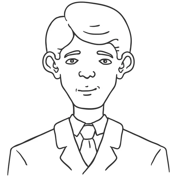 Line Art Üzleti Avatar Elszigetelt Fehér Background — Stock Vector