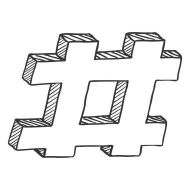 Kroki Hashtag sembolü beyaz arka plan üzerinde izole