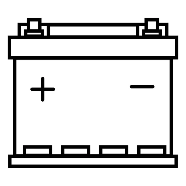 Черный Контур Икона Аккумулятор Автомобиля Изолированы Белом Фоне — стоковый вектор