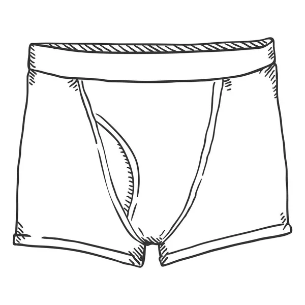 Vector Sketch Hombre Pantalones Calzoncillos Boxier — Vector de stock