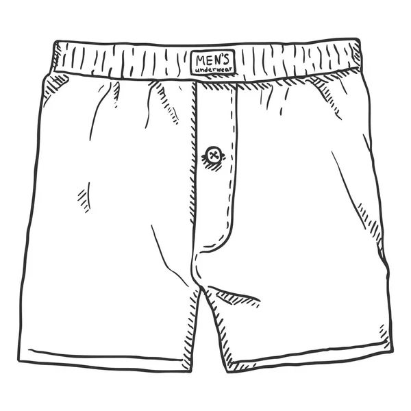 矢量素描男子拳击手裤 — 图库矢量图片