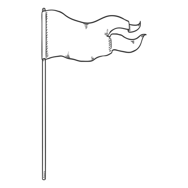 Vektor Einzelne Skizze Gegabelte Flagge — Stockvektor