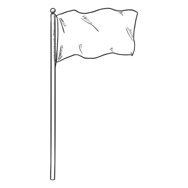 Vector Single Sketch Waving Flag — Stock Vector