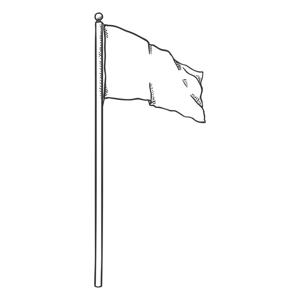 Vektor Einzelskizze Flagge Schwenkend — Stockvektor