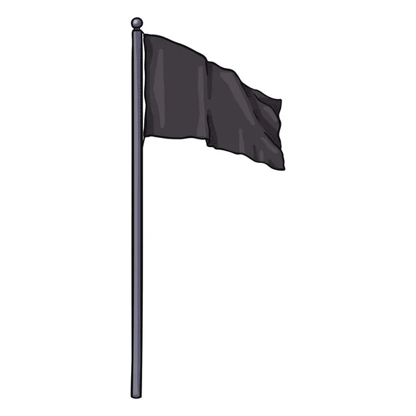 ベクトル漫画の黒い長方形の旗を振って — ストックベクタ