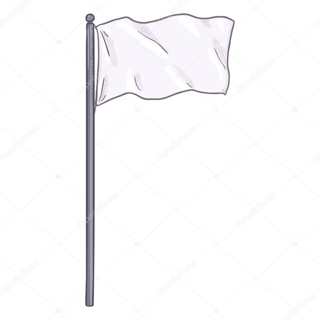 Vector Cartoon Waving White Flag