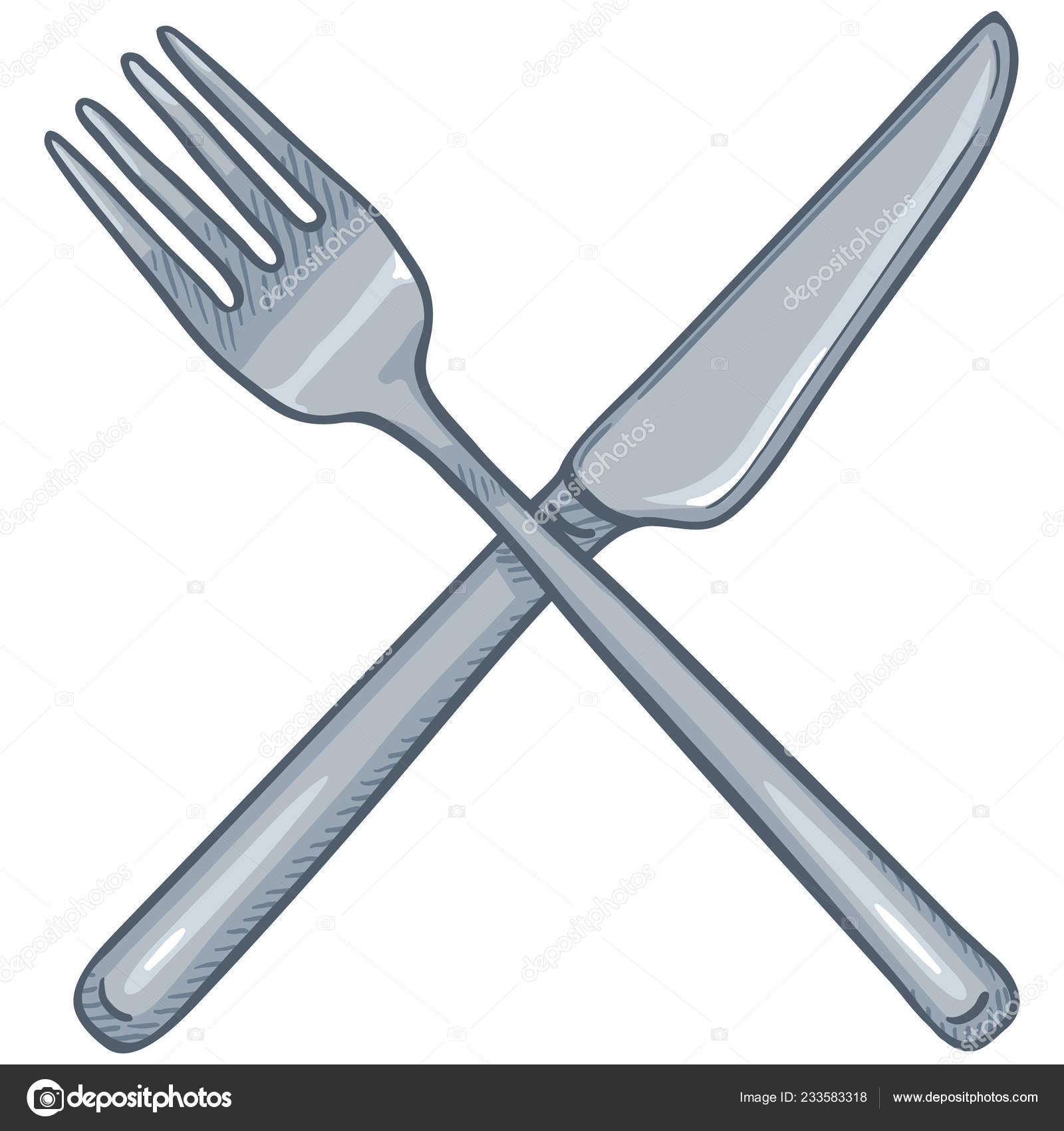 클래식 포크와 나이프 스톡 벡터 - ©nikiteev 233583318, image size:1600x1700