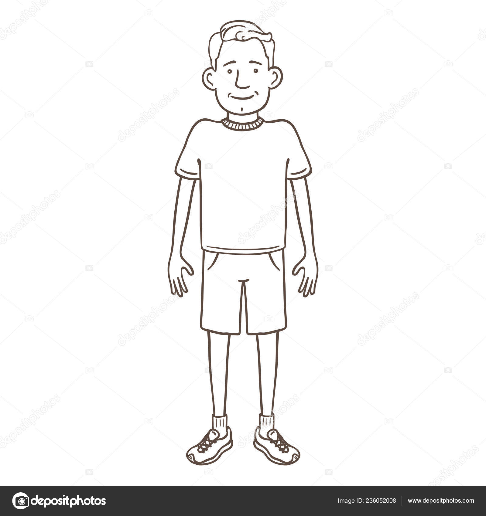 Vector Cartoon Outline Character Young Man Sport Outfit Stock Vector Image  by ©nikiteev #236052008