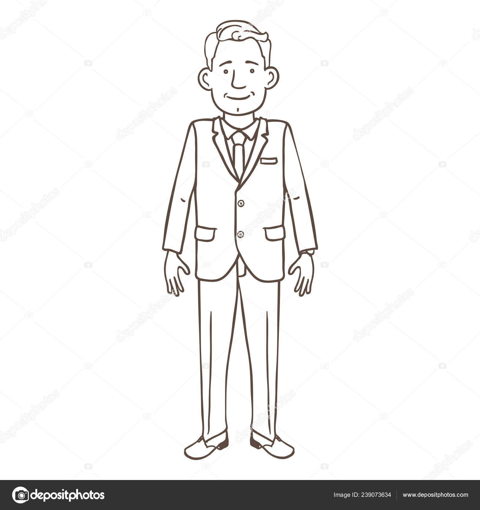 Homem De Negócios Em Terno Preto E Ilustração De Gravata Preta