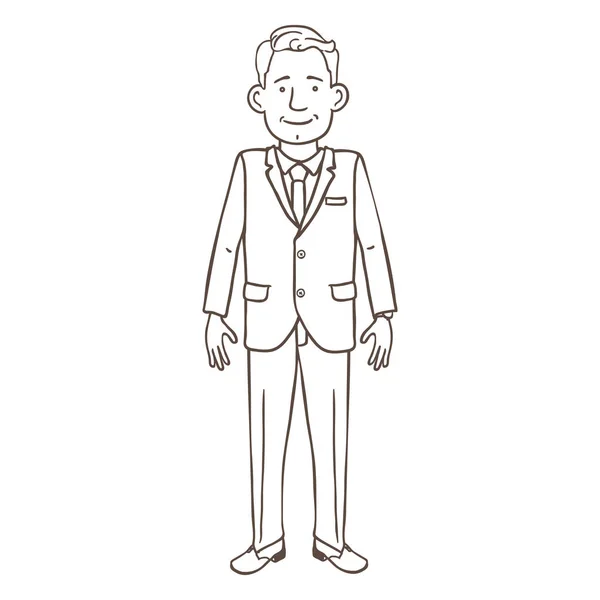 Vektorillustration Business Mannen Svart Kostym — Stock vektor