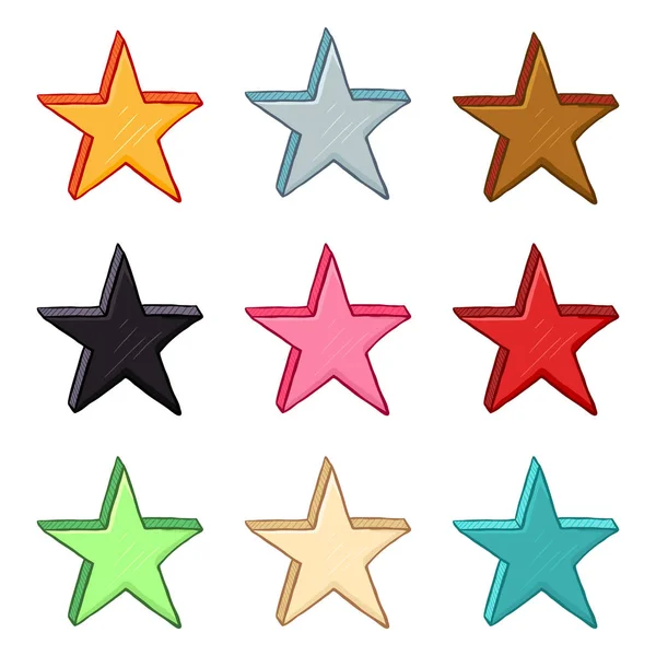 Vector Set Colorful Star Signs — Stock Vector