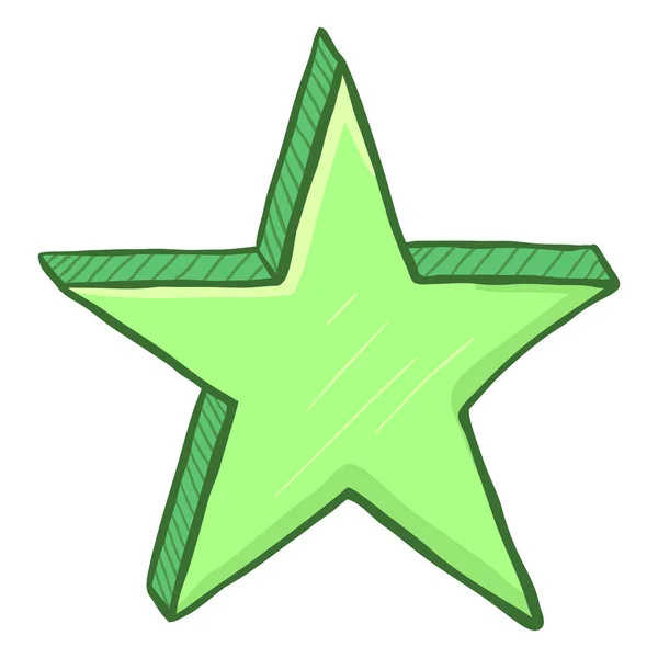 Vector Desenhos Animados Estrela Cor Verde — Vetor de Stock