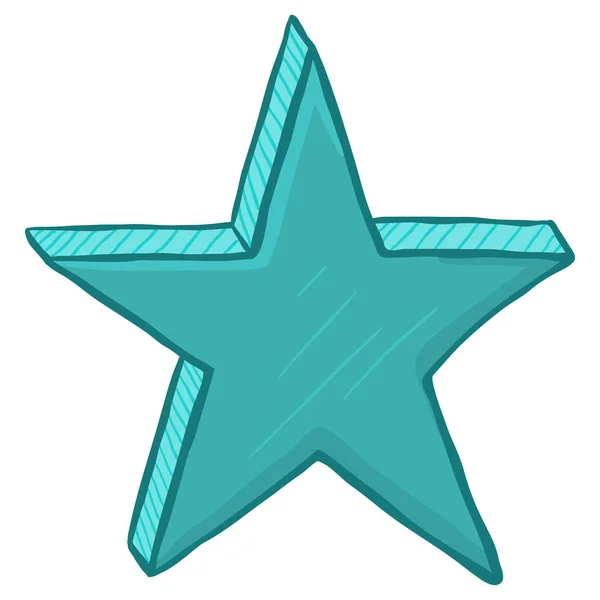 Dessin Animé Vectoriel Turquoise Color Star — Image vectorielle