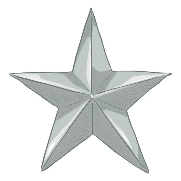 Vector Dibujos Animados Estrella Plata — Vector de stock